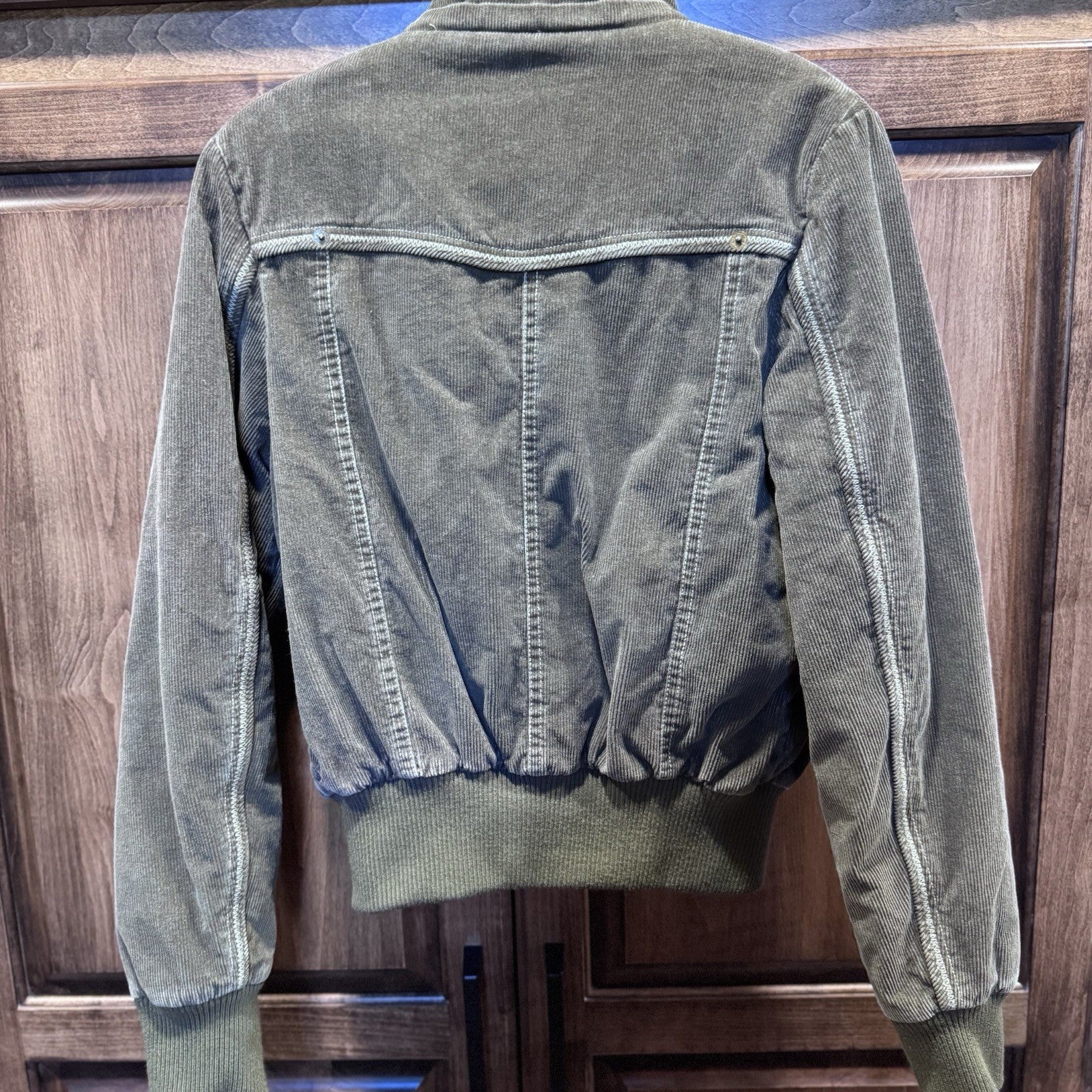 L.e.i. Sherpa Lined Corduroy Jacket Women’s M Brown Distressed Y2K Boho Grunge