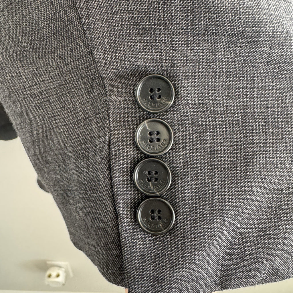 Tommy Hilfiger Gray Wool Sport Coat Blazer Mens 45R Suit Jacket Classic Men’s