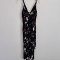 Kaileigh Black Floral Wide Leg Jumpsuit Medium Sleeveless V-Neck Pockets Women’s