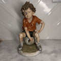 Vintage Himark Boy Soccer Figurine Old World Original Taiwan Statue 1970-1980