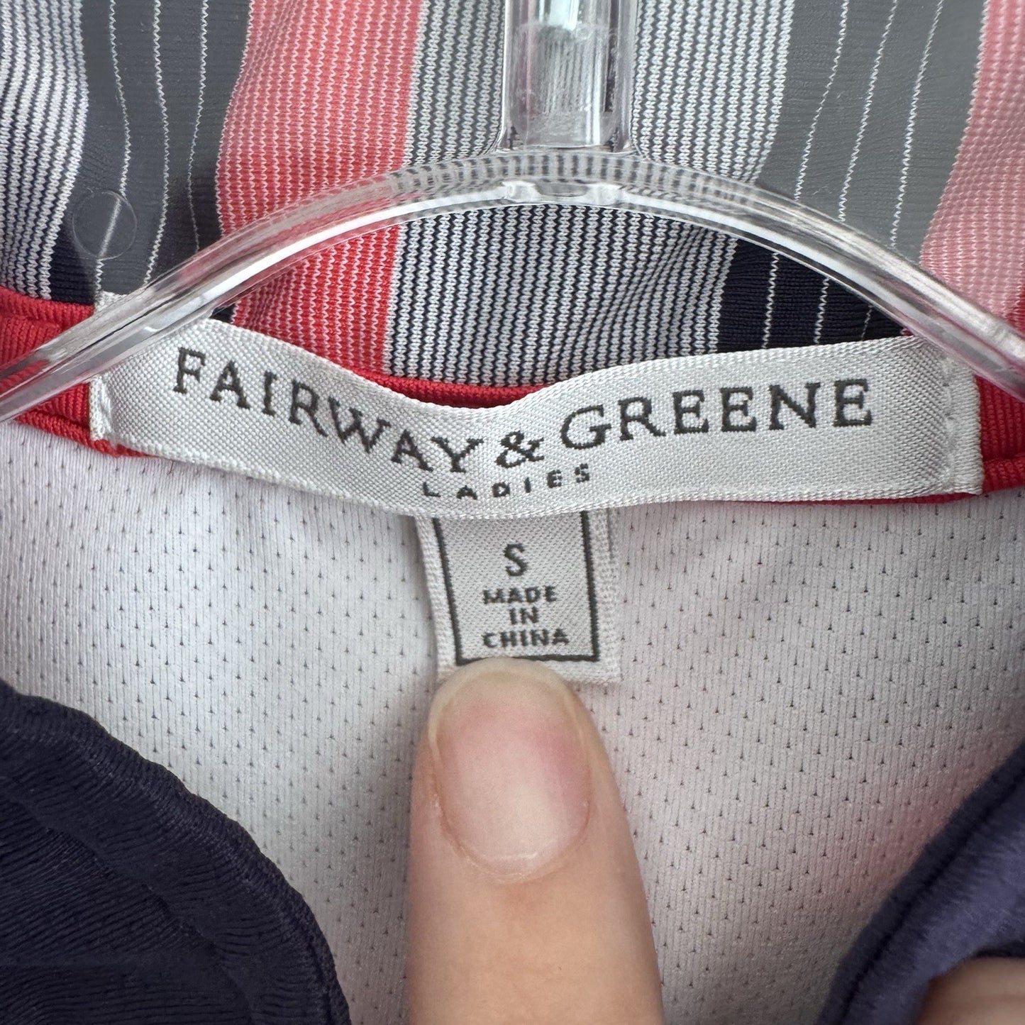 Fairway & Greene Sleeveless Golf Polo Top Women’s S White Striped Collar