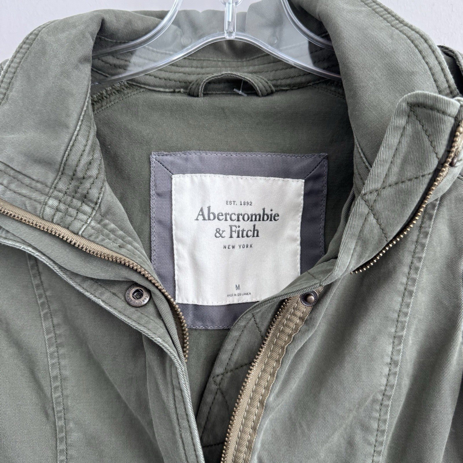 Abercrombie & Fitch Olive Utility Jacket M Hooded Y2K Military Women’s