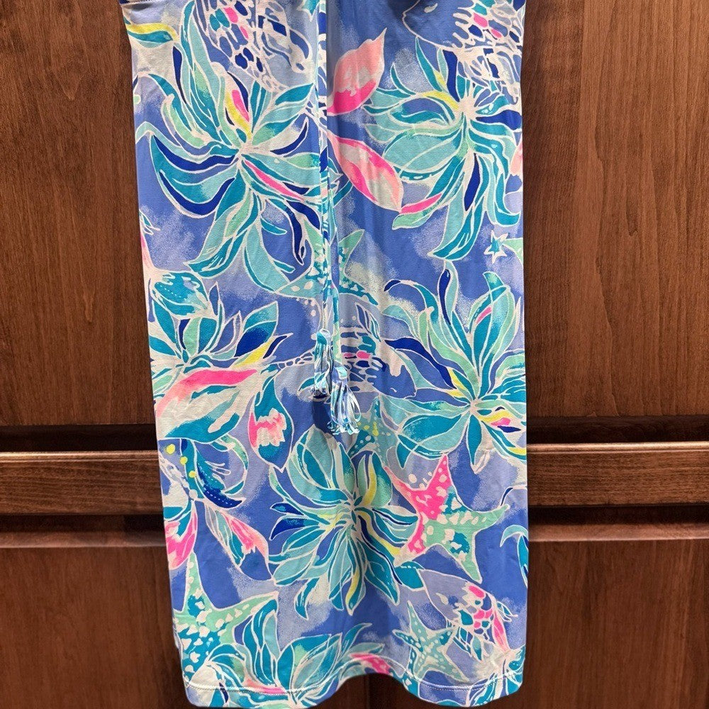 Lilly Pulitzer Bennet Blue Margarete Swim Dress XS Celestial Seas Beach