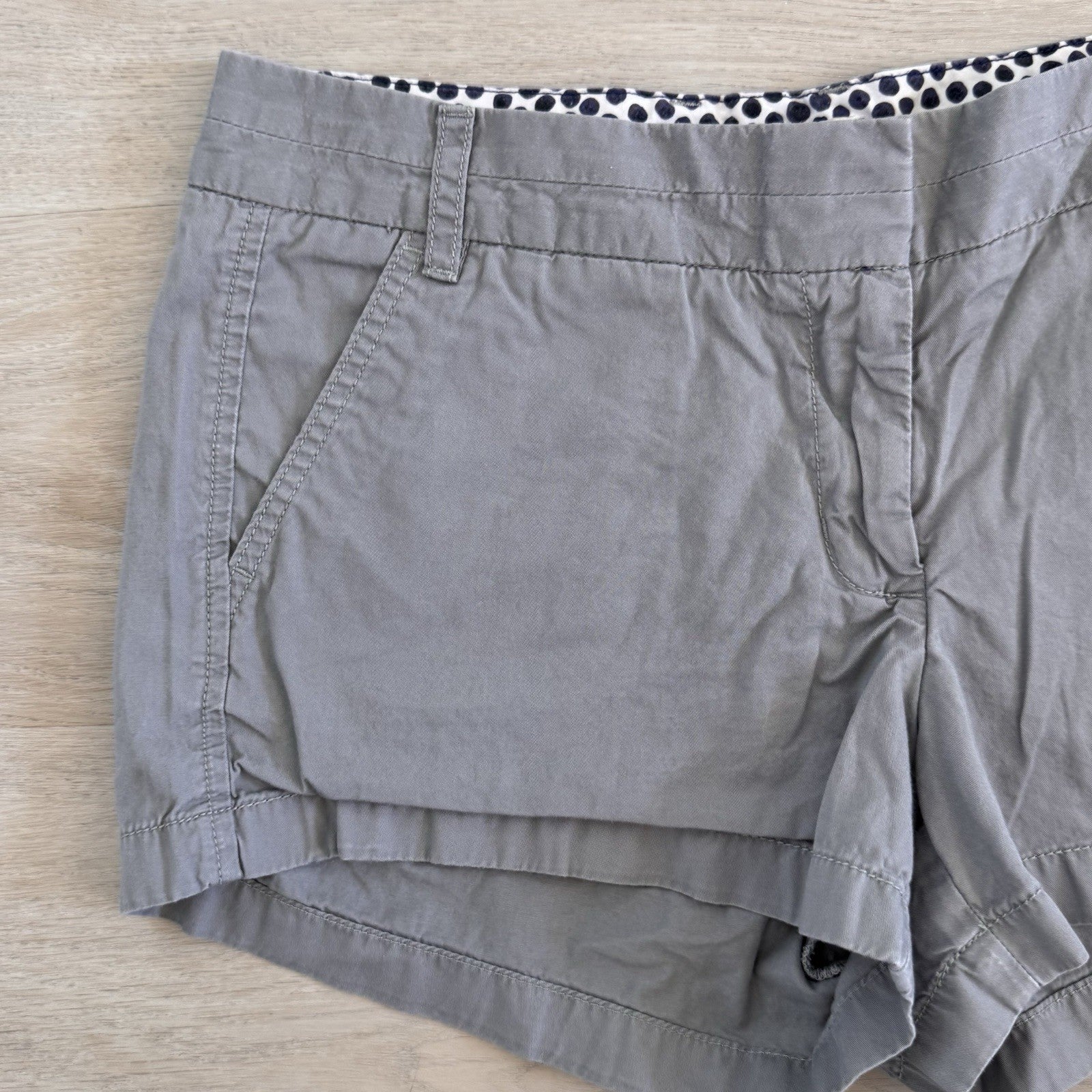 J.Crew Chino Shorts Womens 10 Gray Broken In 100% Cotton Classic