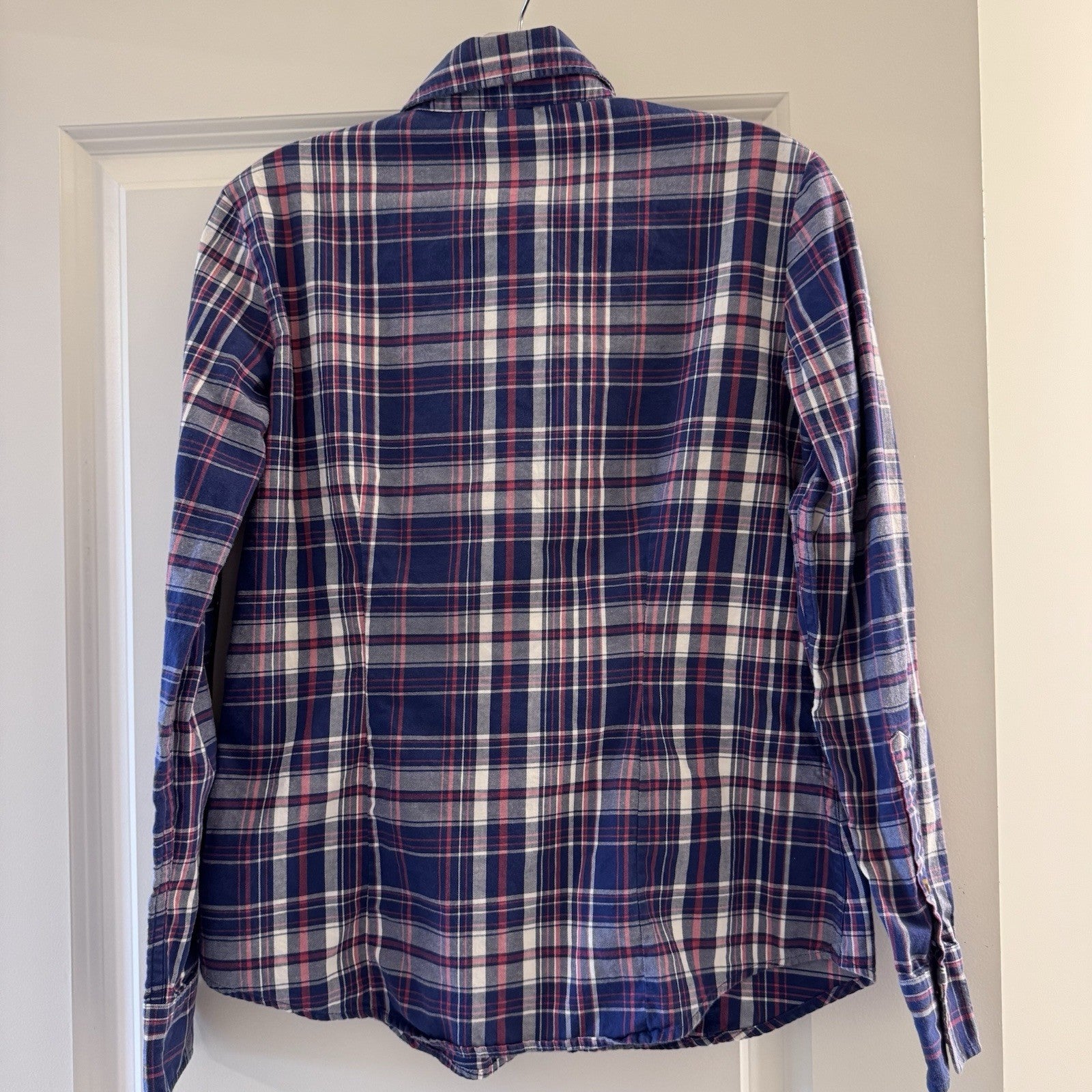 Brooks Brothers 346 Plaid Button-Up Shirt Ruffle Front Size 2 Cotton