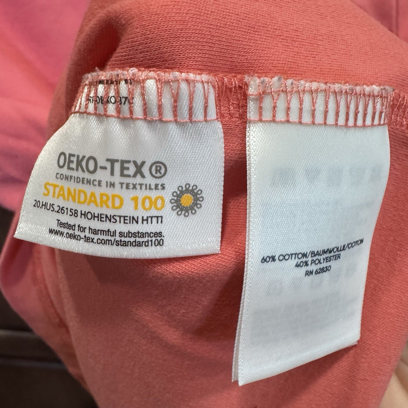 Lands’ End Women’s Split Neck Knit Top Size L (14-16) Pink Cotton Blend