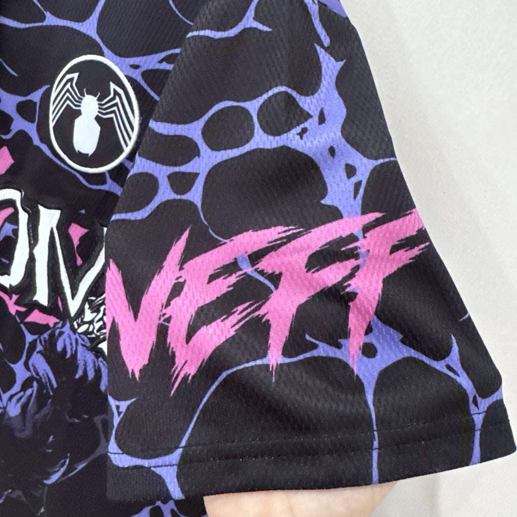 Marvel x Neff Venom Jersey Shirt Mens Medium NWT Graphic Black Purple Pink