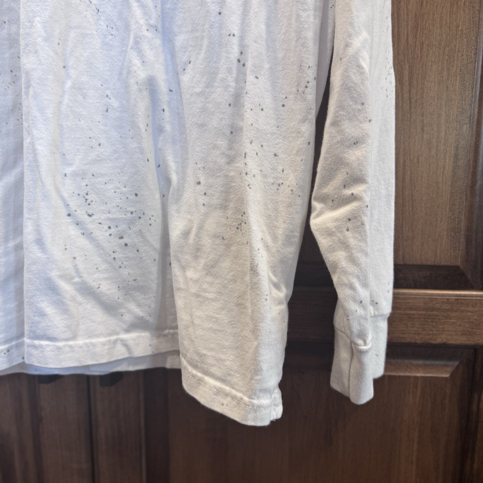 Abercrombie & Fitch XXL White Paint Splatter Long Sleeve Pocket Shirt 