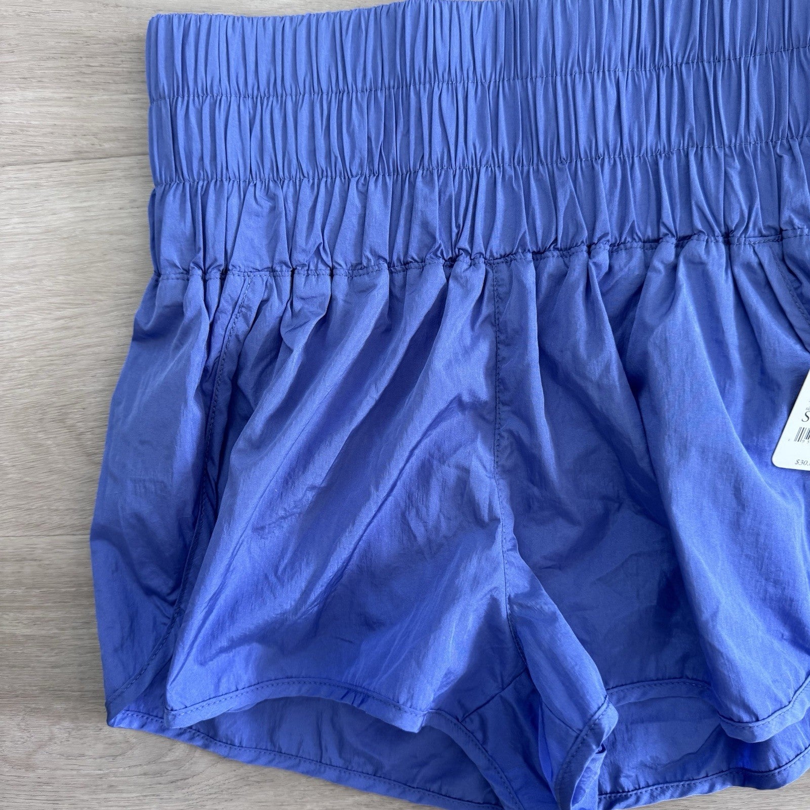 FP Movement Shorts Small Hague Blue Smocked Waist NWT