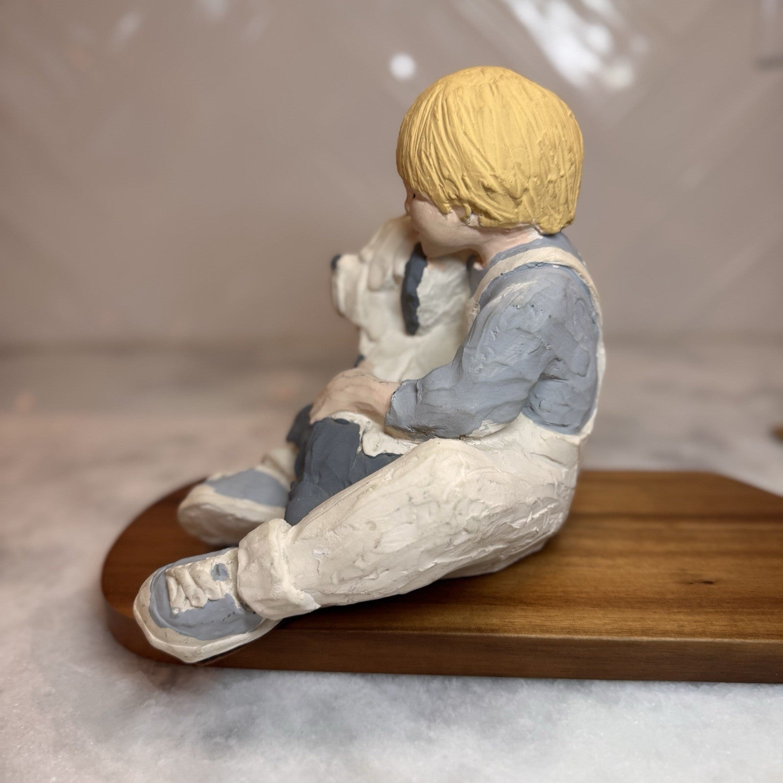 Vintage Austin Prod 1986 Boy with Dog Figurine Resin Sculpture