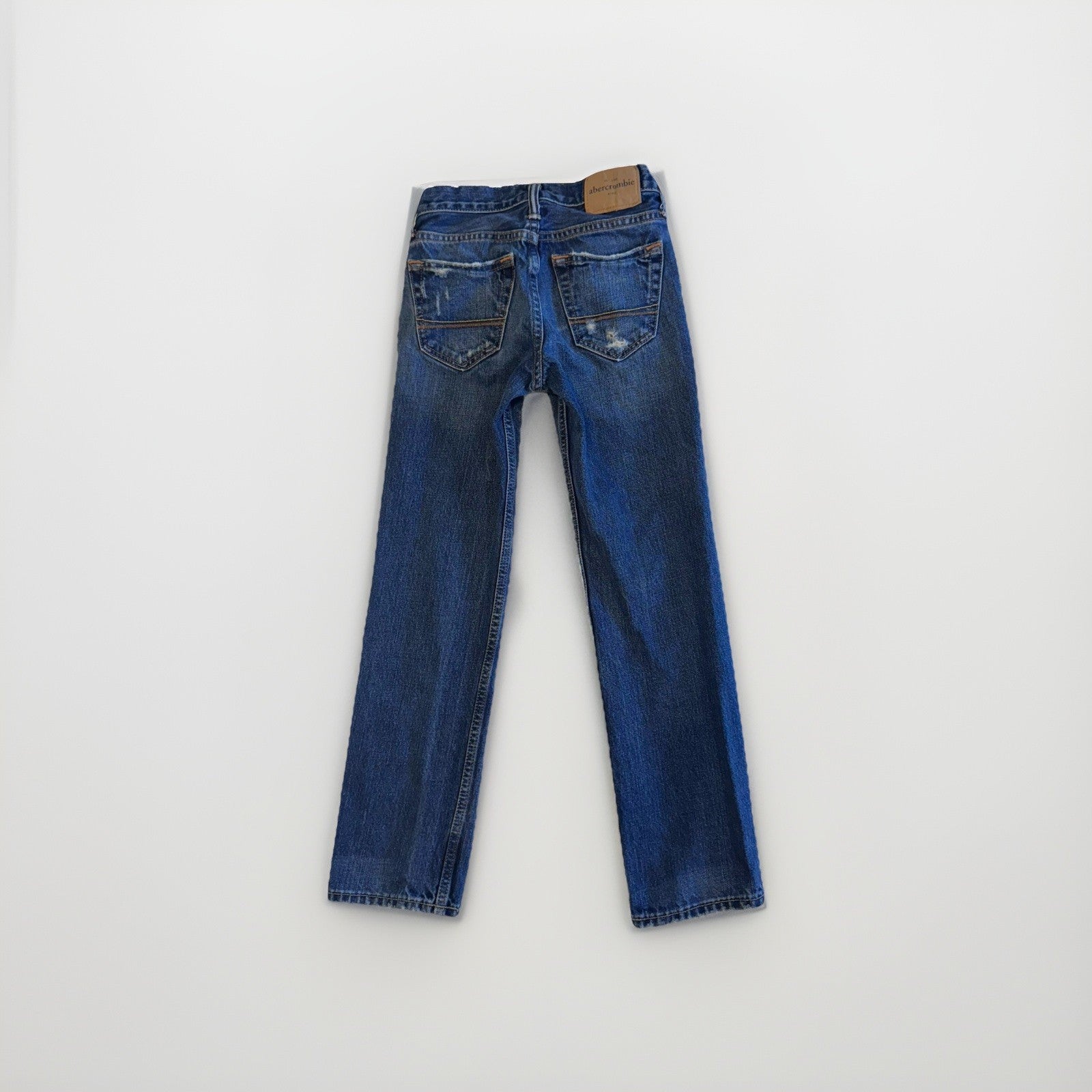Abercrombie Kids Boys Size 10 Slim Straight Jeans Distressed Dark Wash Denim
