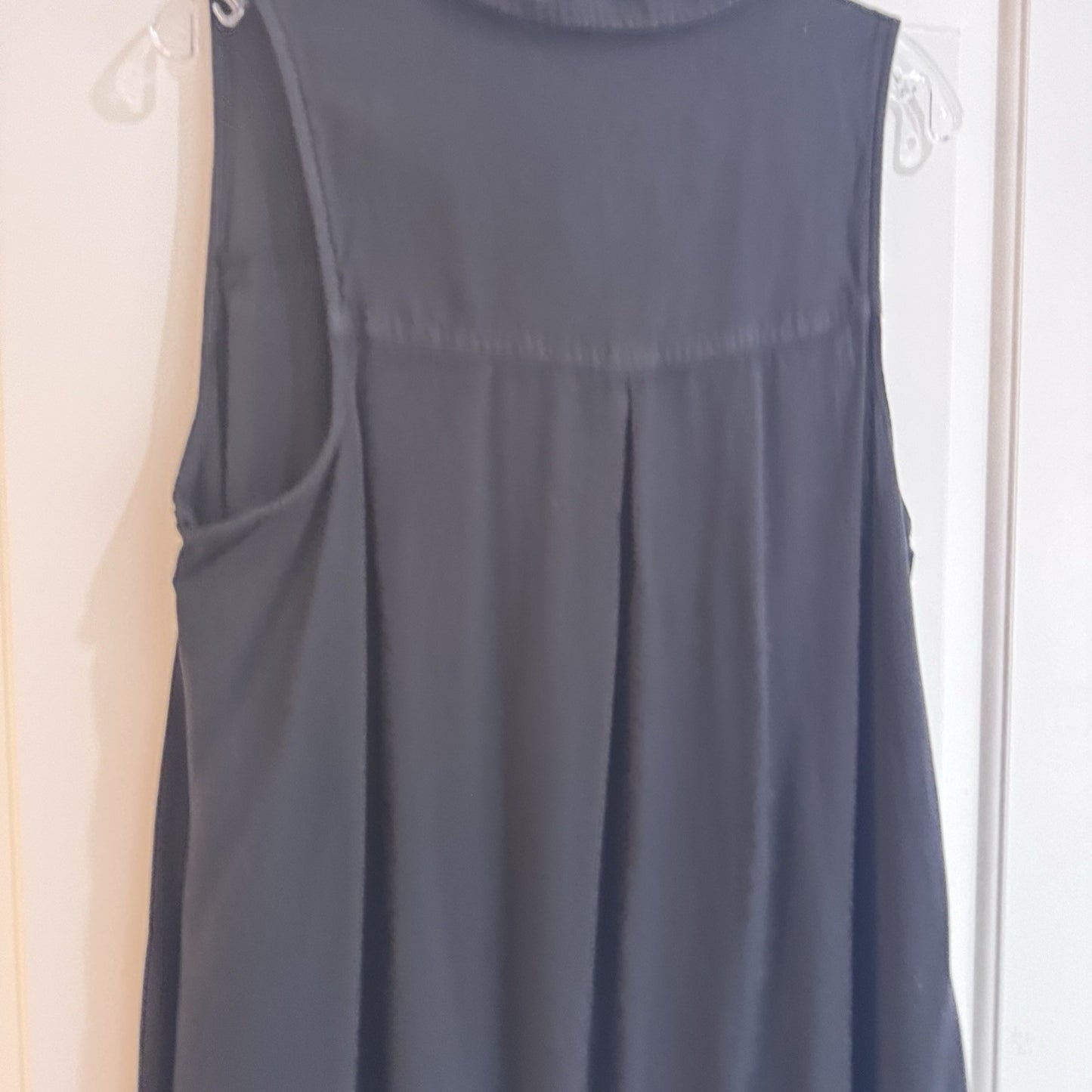 Vintage Mudd Womens Button Front Shirt Dress Black Sleeveless Size XL Y2K