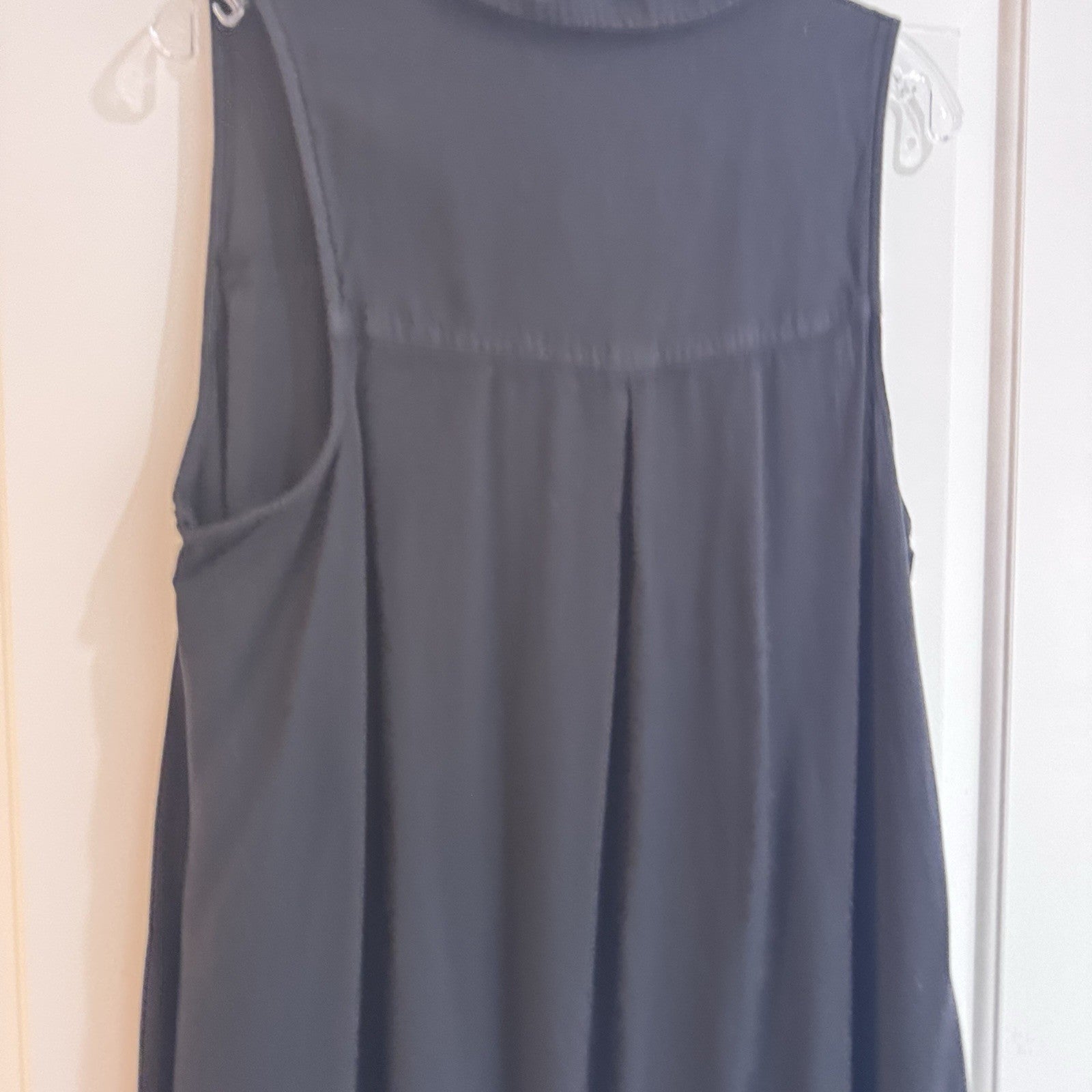 Vintage Mudd Womens Button Front Shirt Dress Black Sleeveless Size XL Y2K