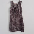 LOFT Size 4 Ruffle Front Sleeveless Sheath Dress Mauve Print