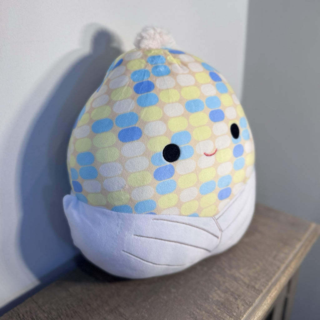 NWT Squishmallows Louise Maize Corn  12" Yellow Blue White Pattern Corn Kernels