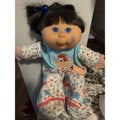 Vintage Cabbage Patch doll 90s with Sound box blue eyes black hair Custom outfit