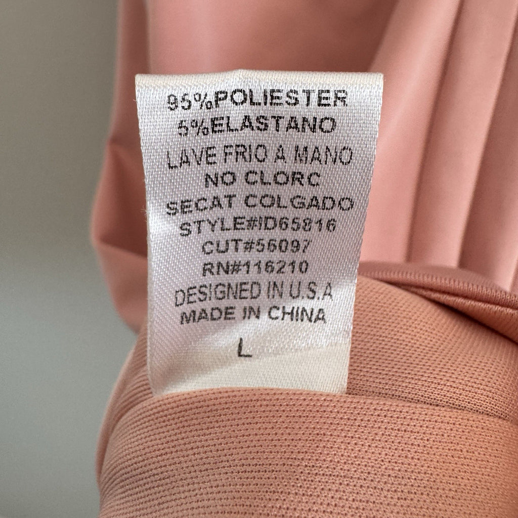 ENTRY Women's Large Dusty Rose Pink Cage Back Bodycon Dress Sexy Party Club