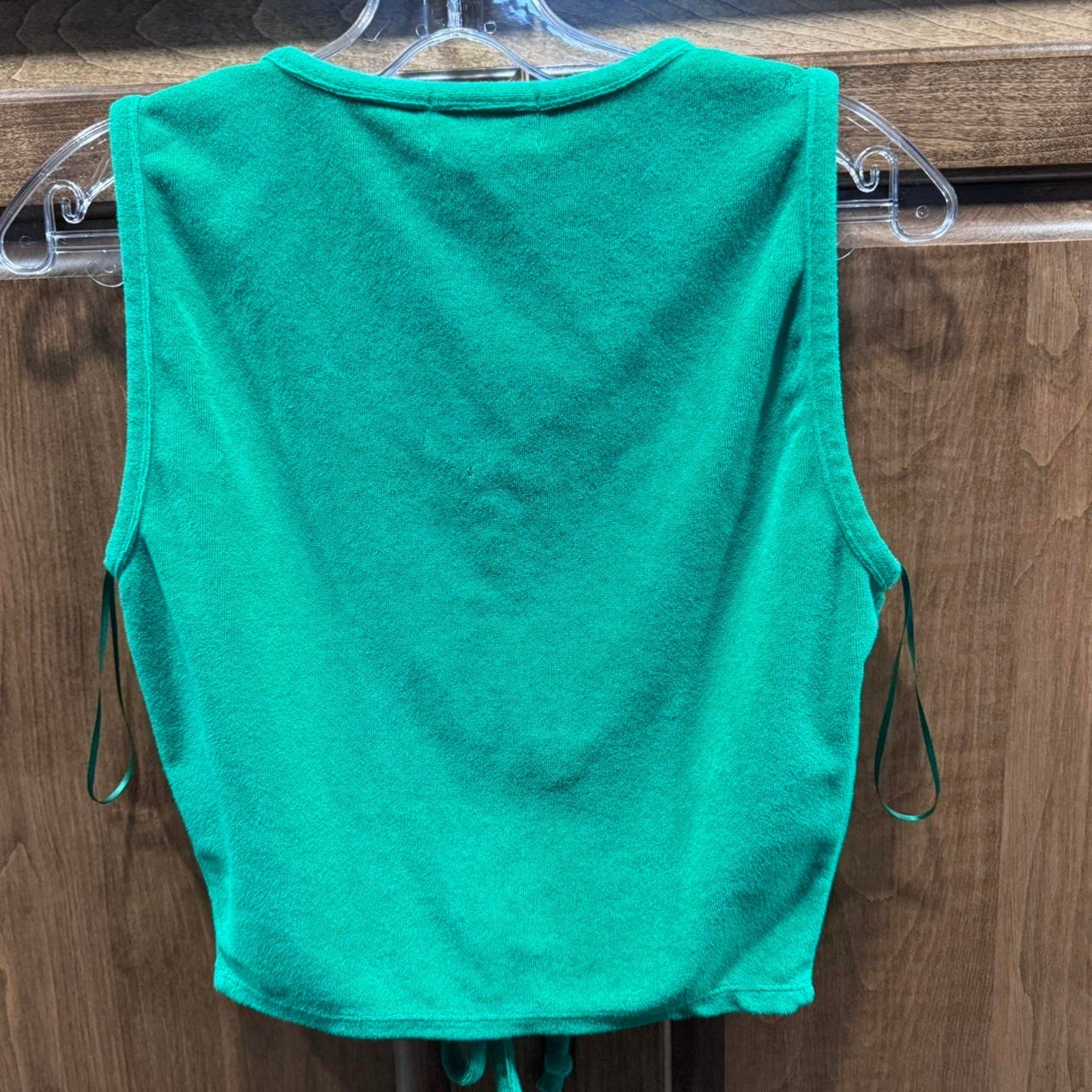 Juicy Couture green crop top with tie detail size small