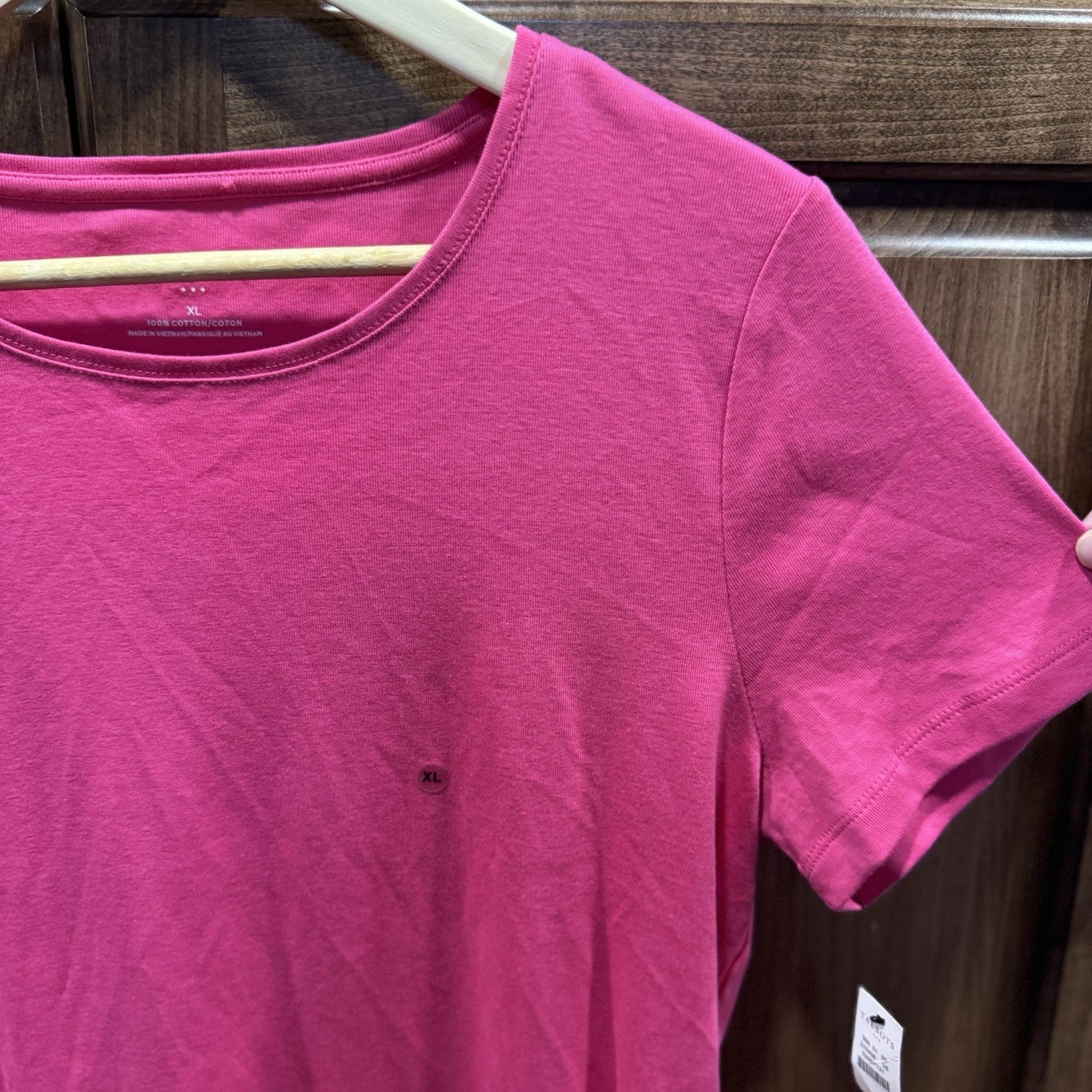 NWT Talbots Women’s T-Shirt XL Pink Short Sleeve 100% Cotton Classic Fit Tee