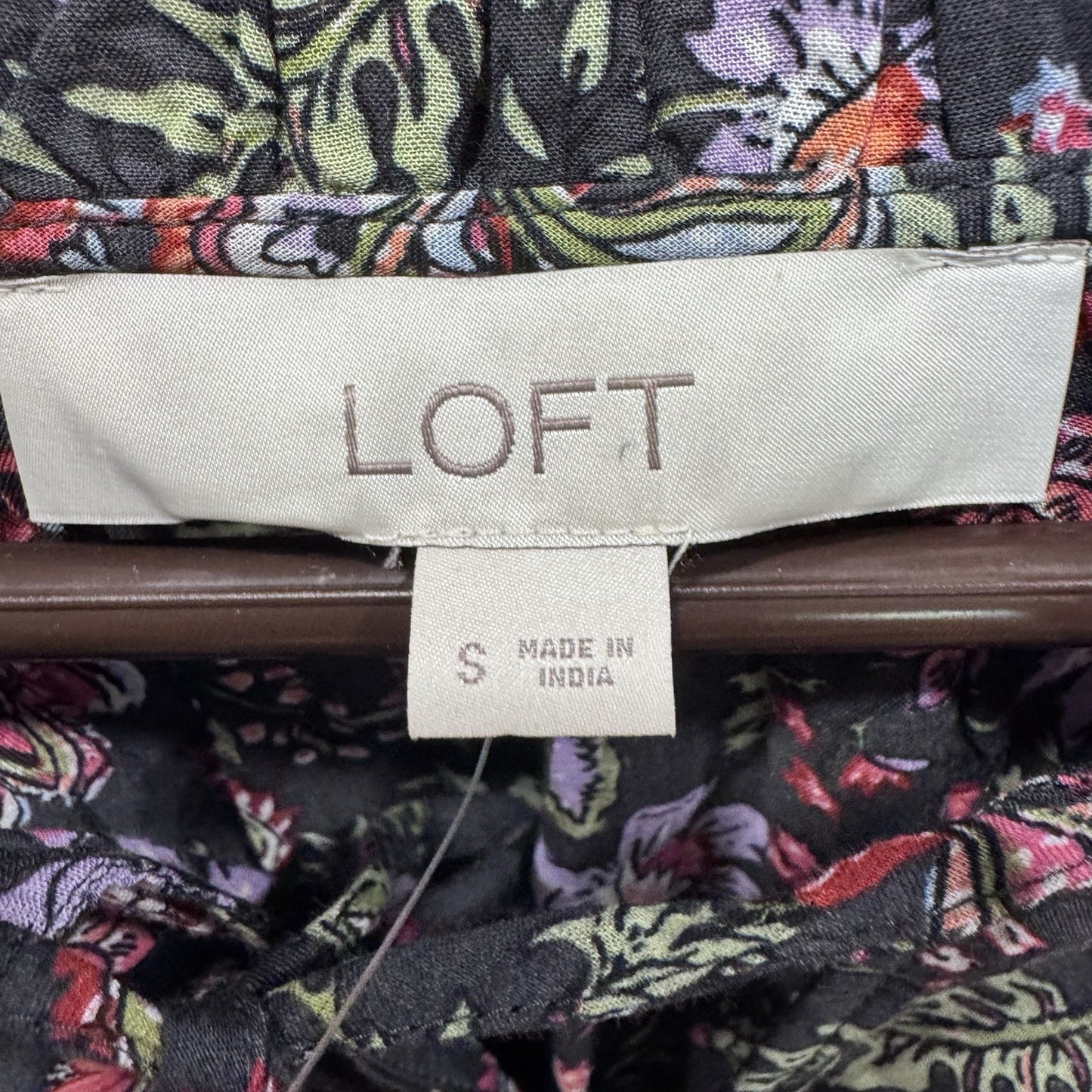 NWT LOFT Women’s Floral Long Sleeve Blouse Size Small Black Pink Green