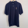 L.L. Bean Vintage Made in USA Bean Boot Logo Polo Shirt Navy Men's Medium