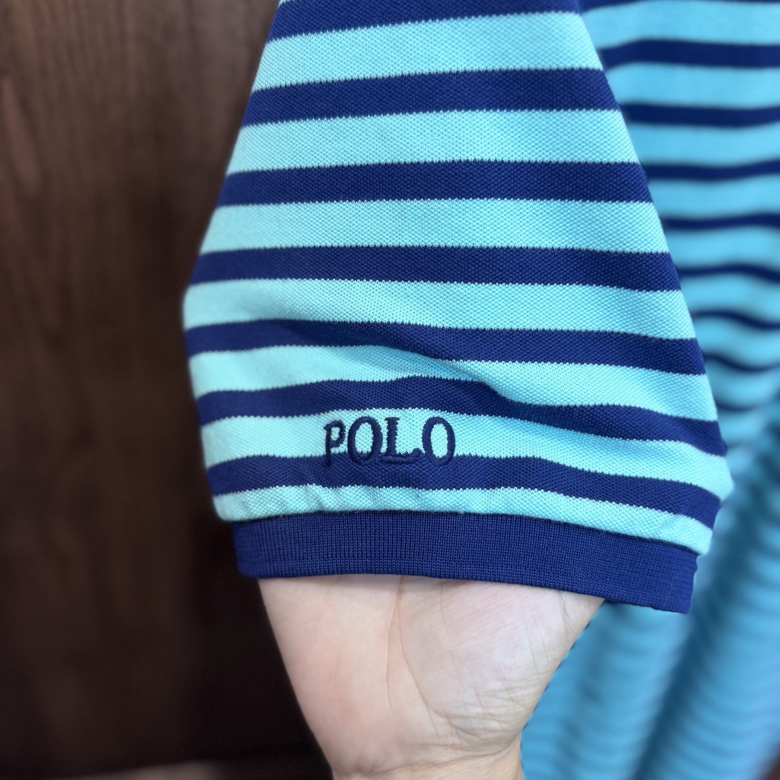 Polo Ralph Lauren Men’s Custom Slim Fit Striped Polo Shirt Blue Navy xLarge Pony