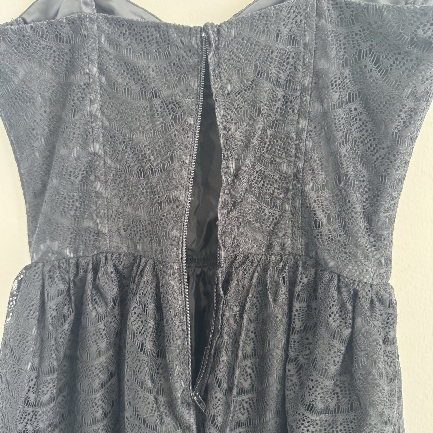 American Rag Company Black Lace Bustier Fit Flare Dress XS Mini