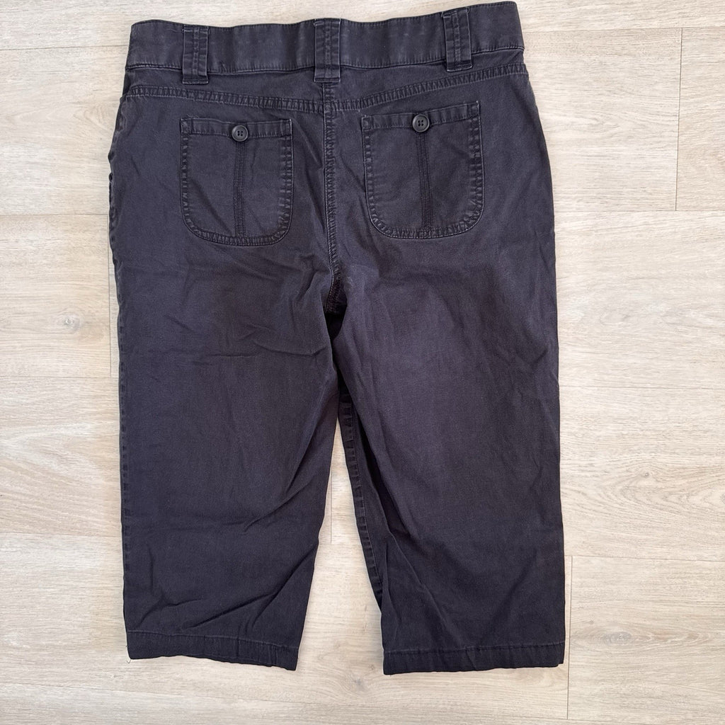 Kim Rogers Womens Black Capri Pants Size 10 Stretch Cotton Cropped