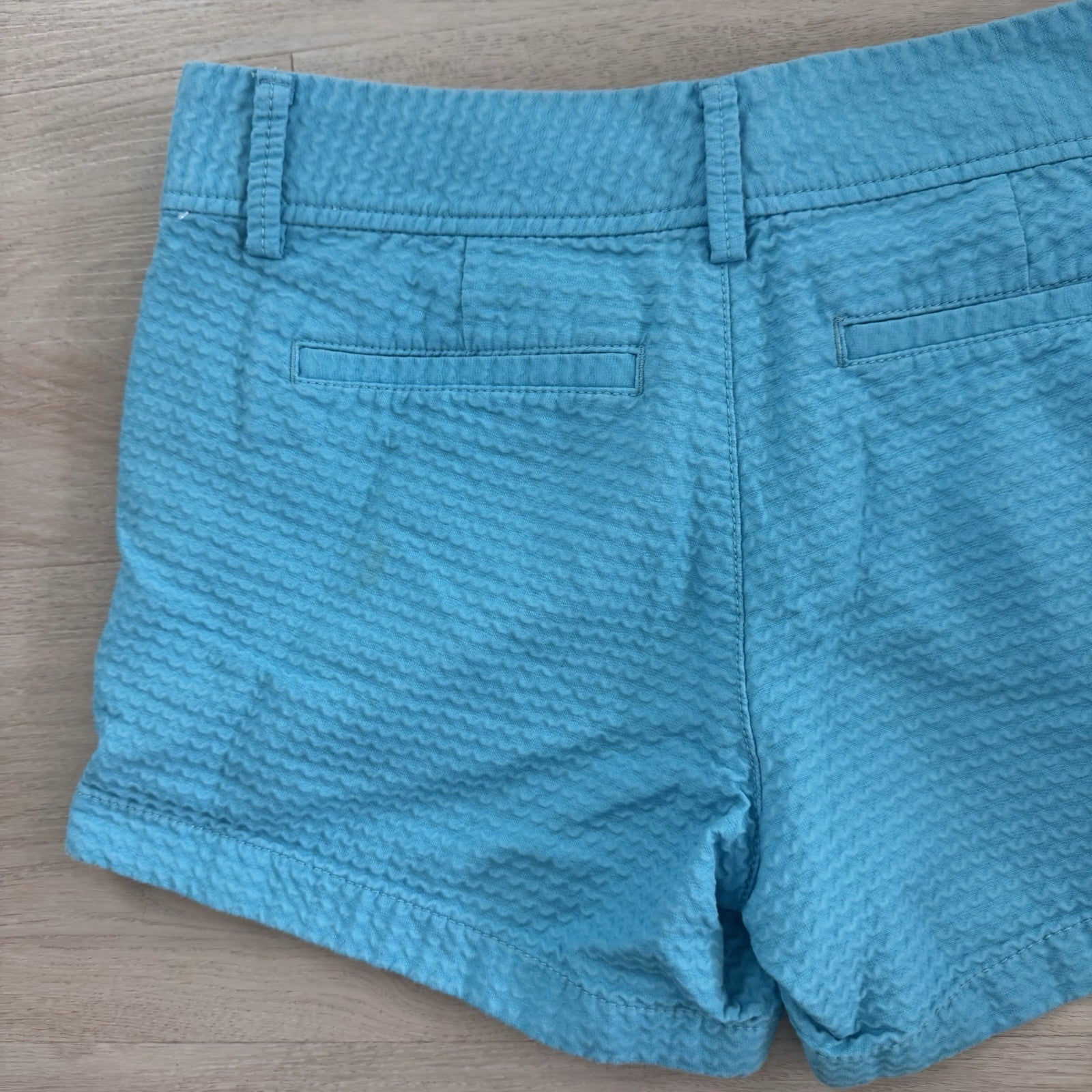 Lilly Pulitzer Callahan Short Sz 2 Turquoise Textured Cotton Womens