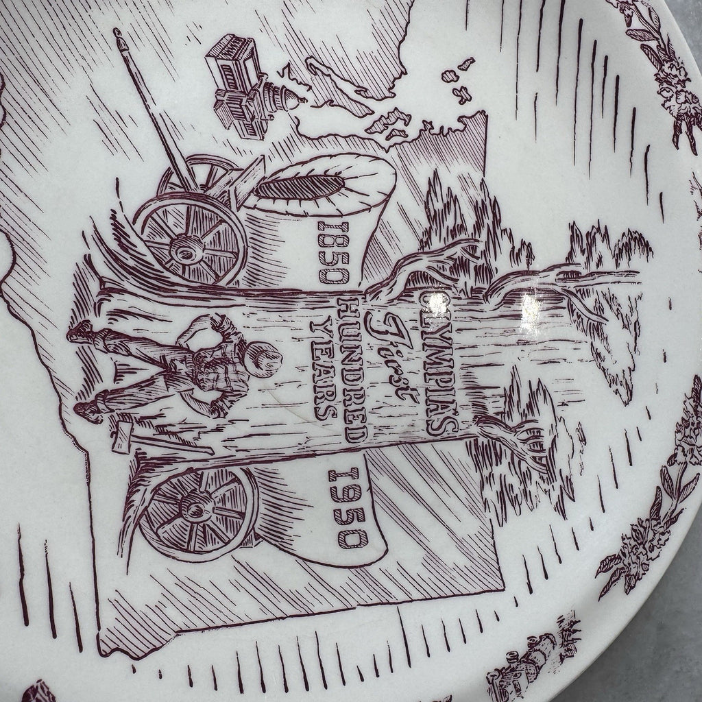 Vintage Olympia Washington First 100 Years 1850-1950 Commemorative Plate 10”