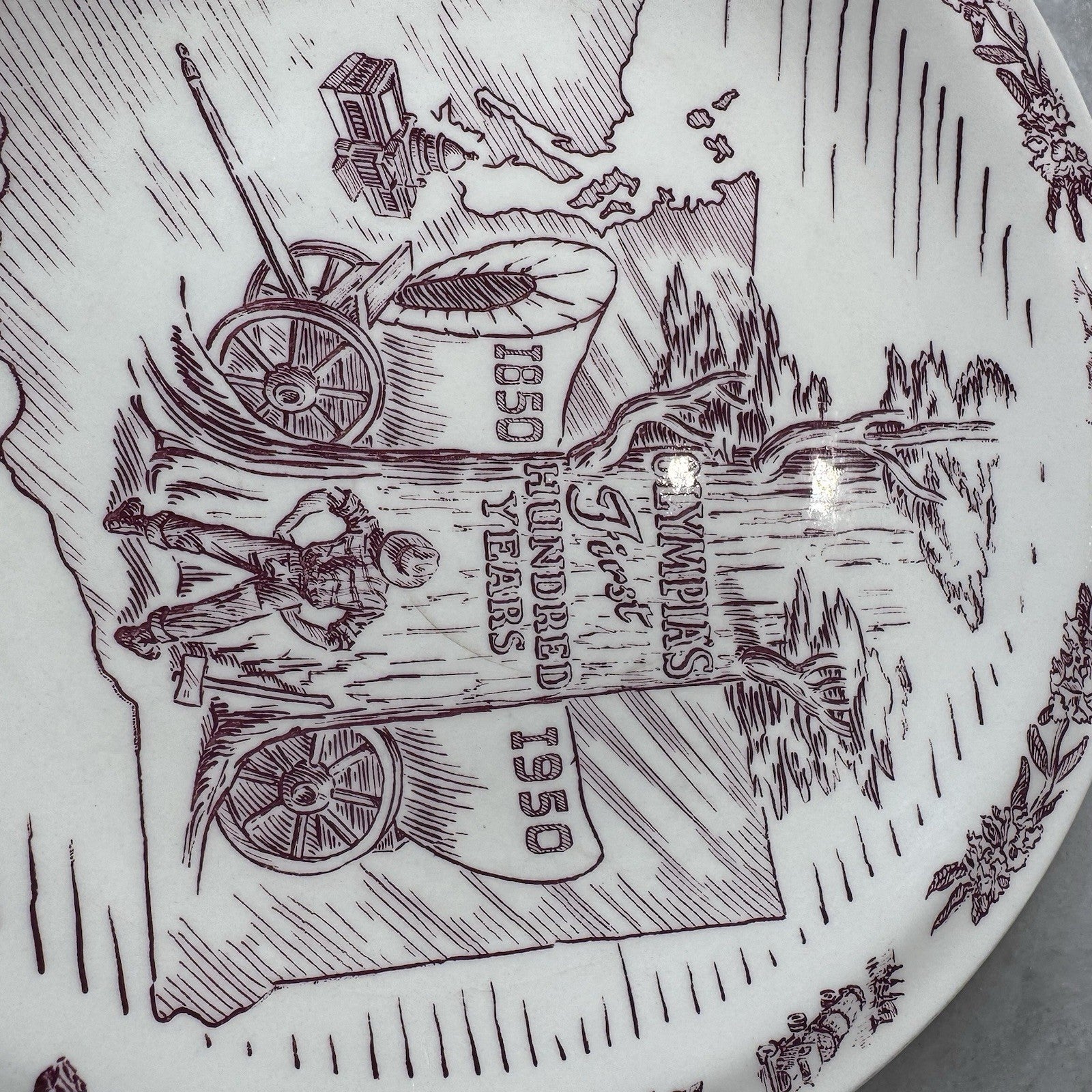 Vintage Olympia Washington First 100 Years 1850-1950 Commemorative Plate 10”