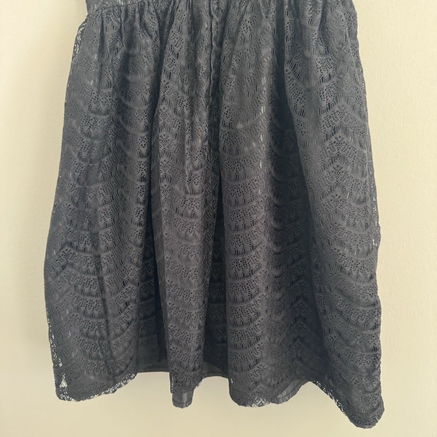 American Rag Company Black Lace Bustier Fit Flare Dress XS Mini