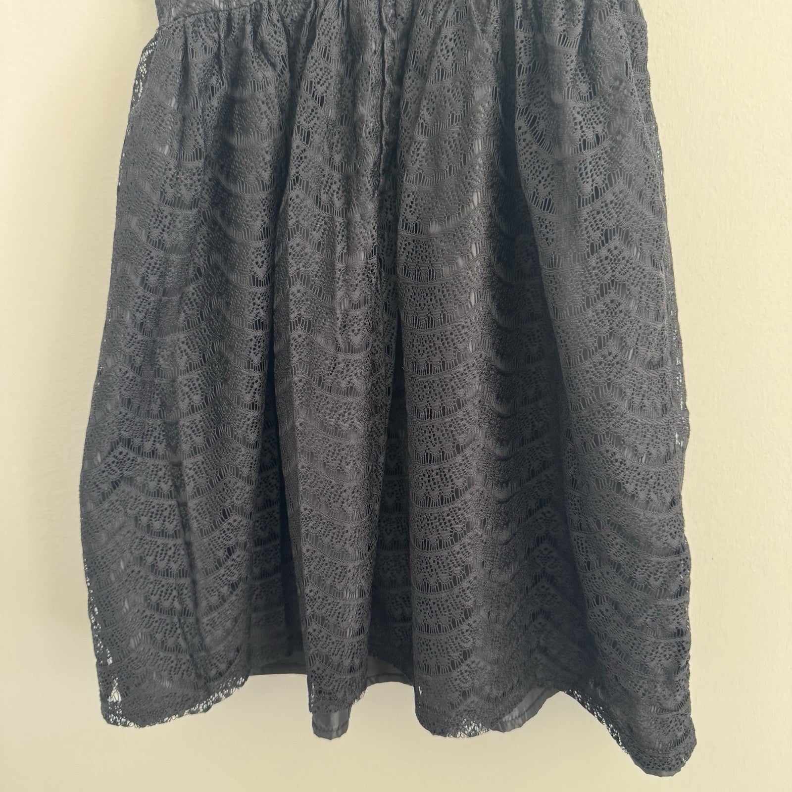 American Rag Company Black Lace Bustier Fit Flare Dress XS Mini