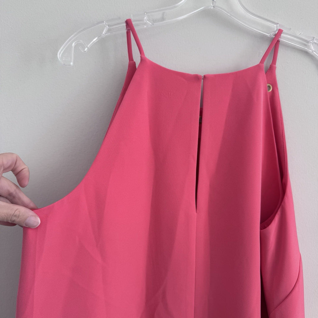 White House Black Market Tangerine Dress 14 Gold Grommet Midi NWT