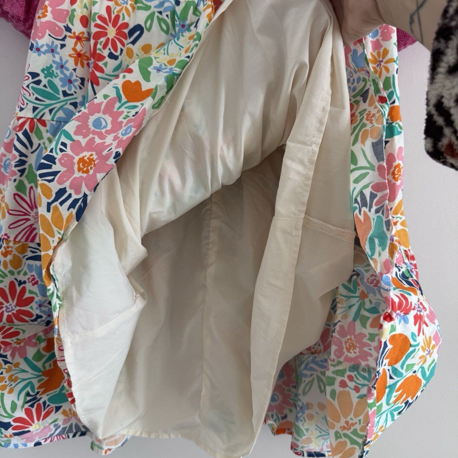 Blue B Collection Small Floral Tiered Dress Pink Sequin Sleeves 