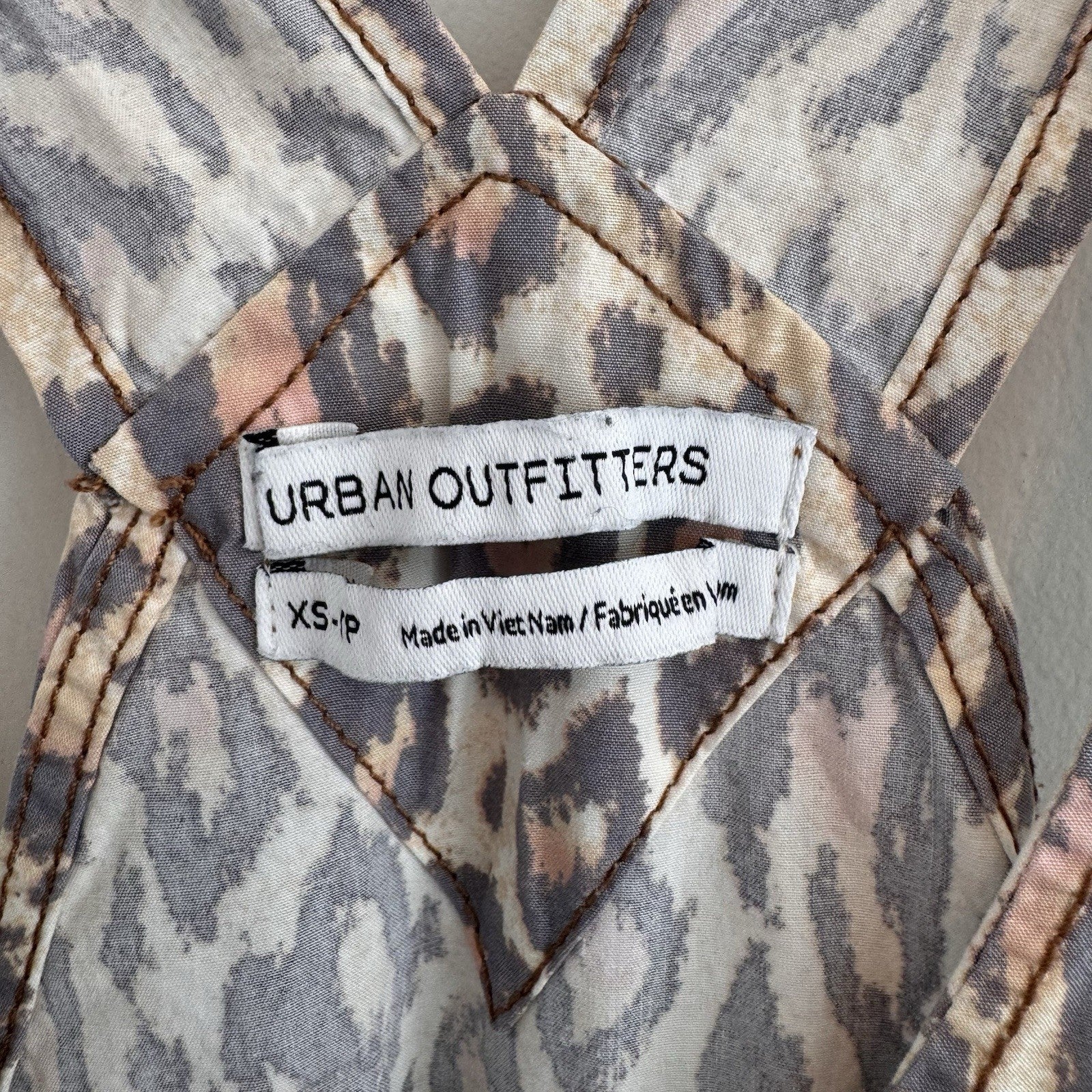 Urban Outfitters Leopard Print Overalls XS Canvas Carpenter Jumpsuit Y2K Street