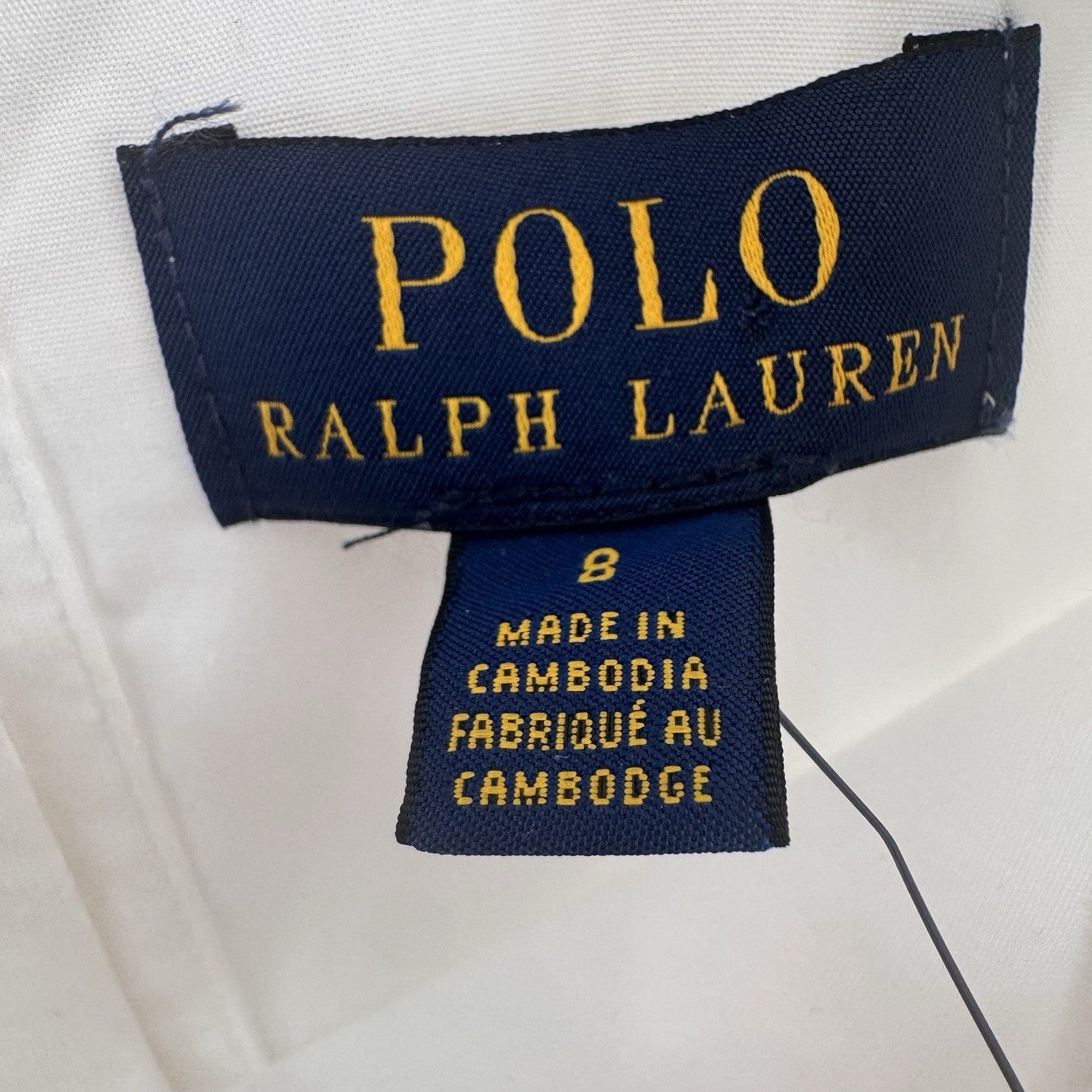 Polo Ralph Lauren Girls White Dress Size 8 Peter Pan Collar NWT  Easter Church