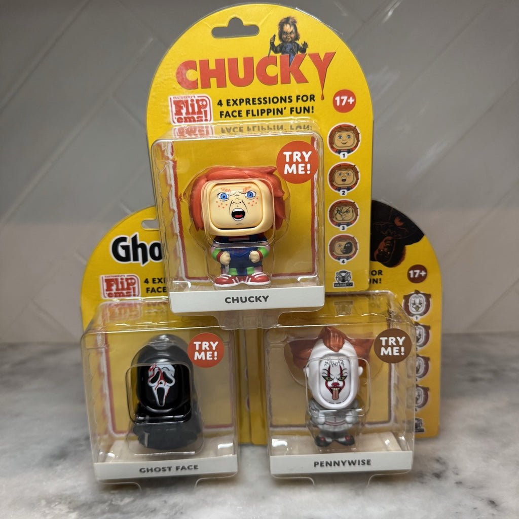 CultureFly Flip Ems Horror Lot Chucky Ghost Face Pennywise 3 Figure Set