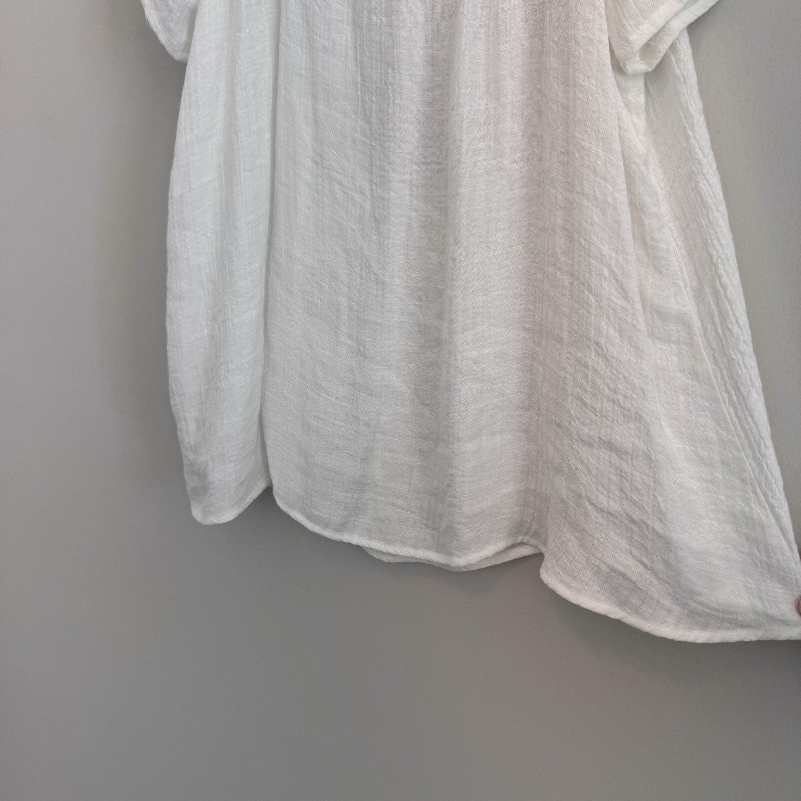 Blu Pepper Women’s Medium White Gauze Flutter Sleeve Square Neck Blouse NEW