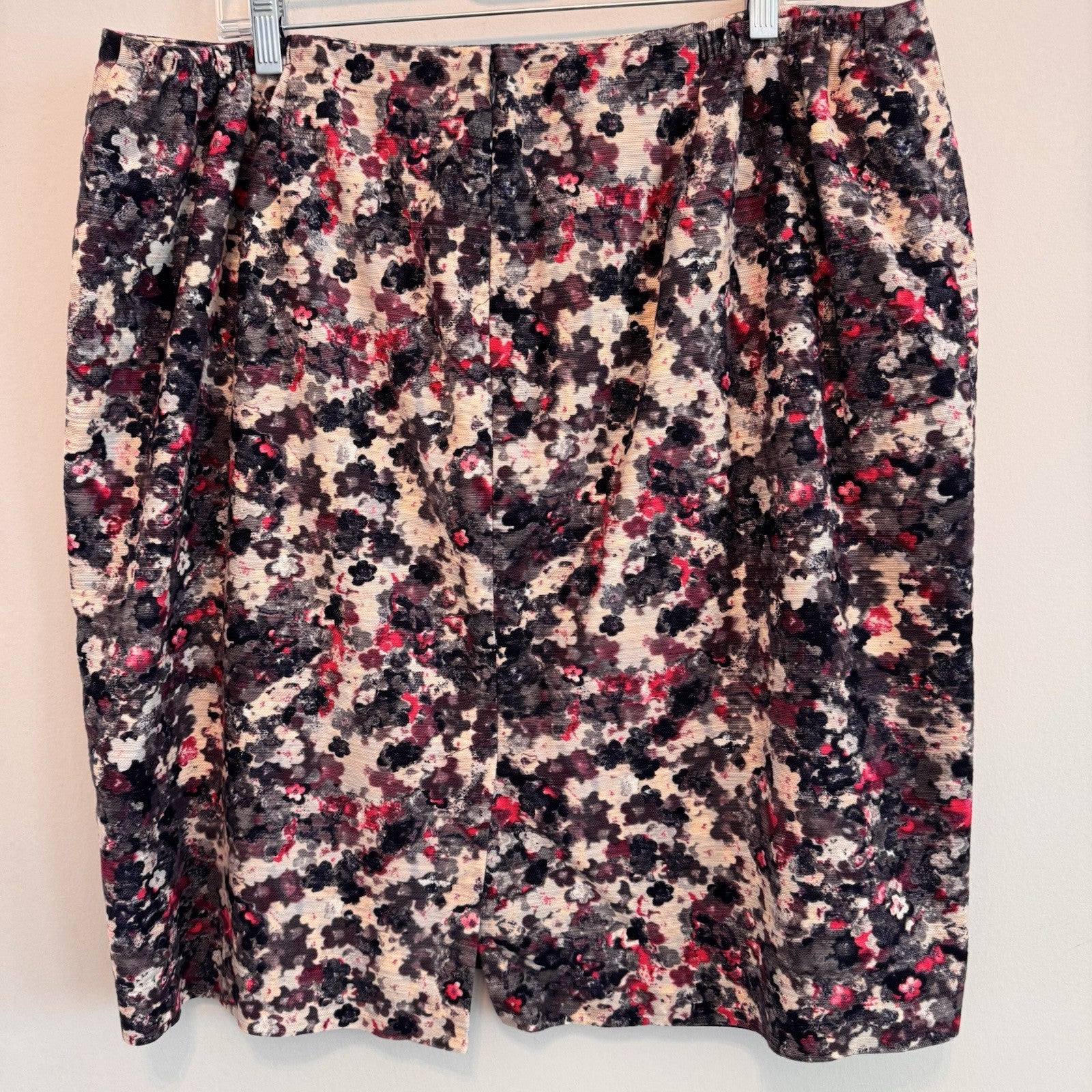 Talbots Women’s Skirt Lot 18W Blue Career Floral Textured Lined 2pc