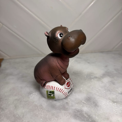 Cincinnati Reds Fiona Hippo Figurine Zoo Souvenir Baseball Resin