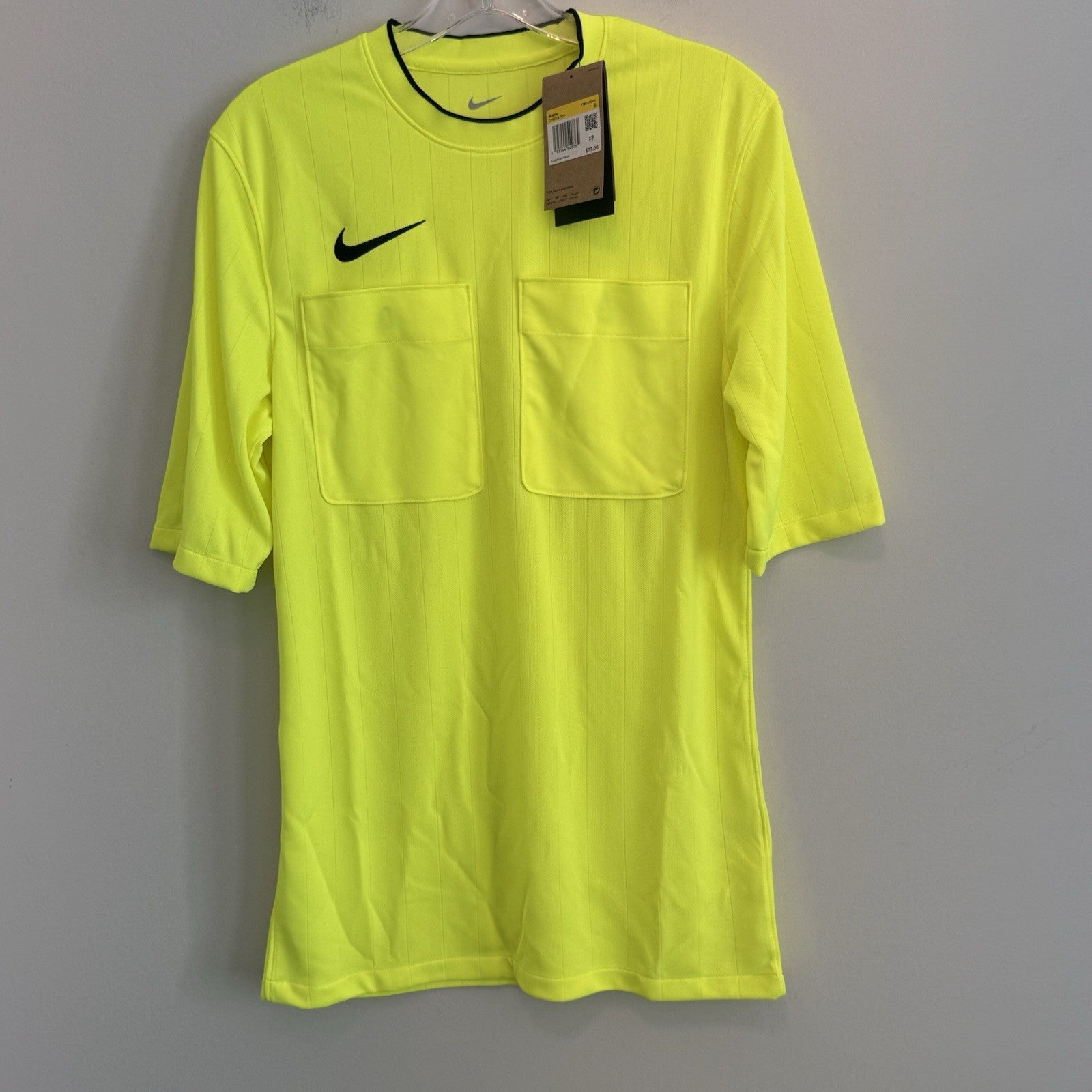 Nike Men’s Dri-Fit Soccer Referee Jersey Neon Volt Yellow DH8024-702 Small NWT