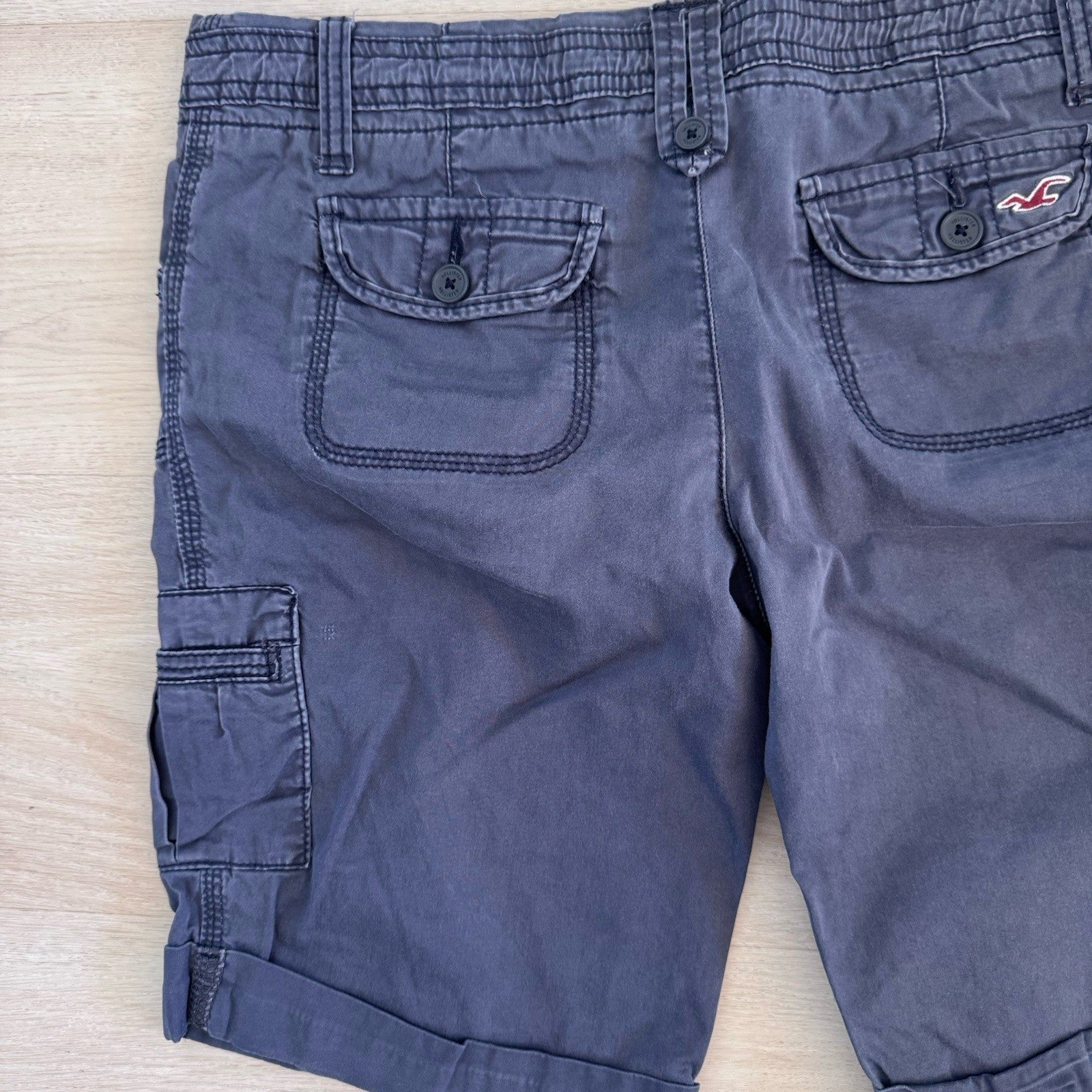 Hollister Vintage 2008 Cargo Shorts Blue Y2K Size 5 Women’s Juniors Bermuda