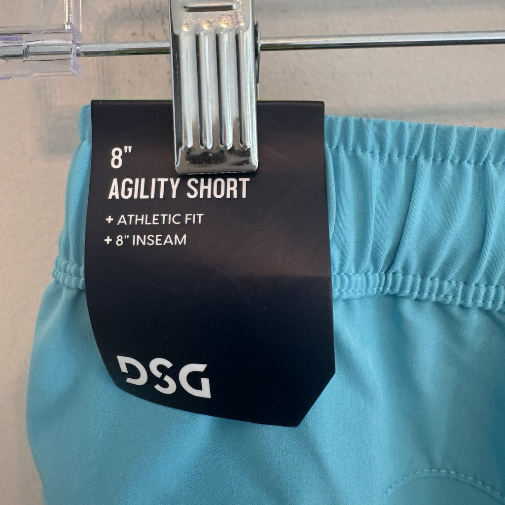 DSG Men's 8" Agility Woven Shorts M Medium Blue Spray NWT Running Gym