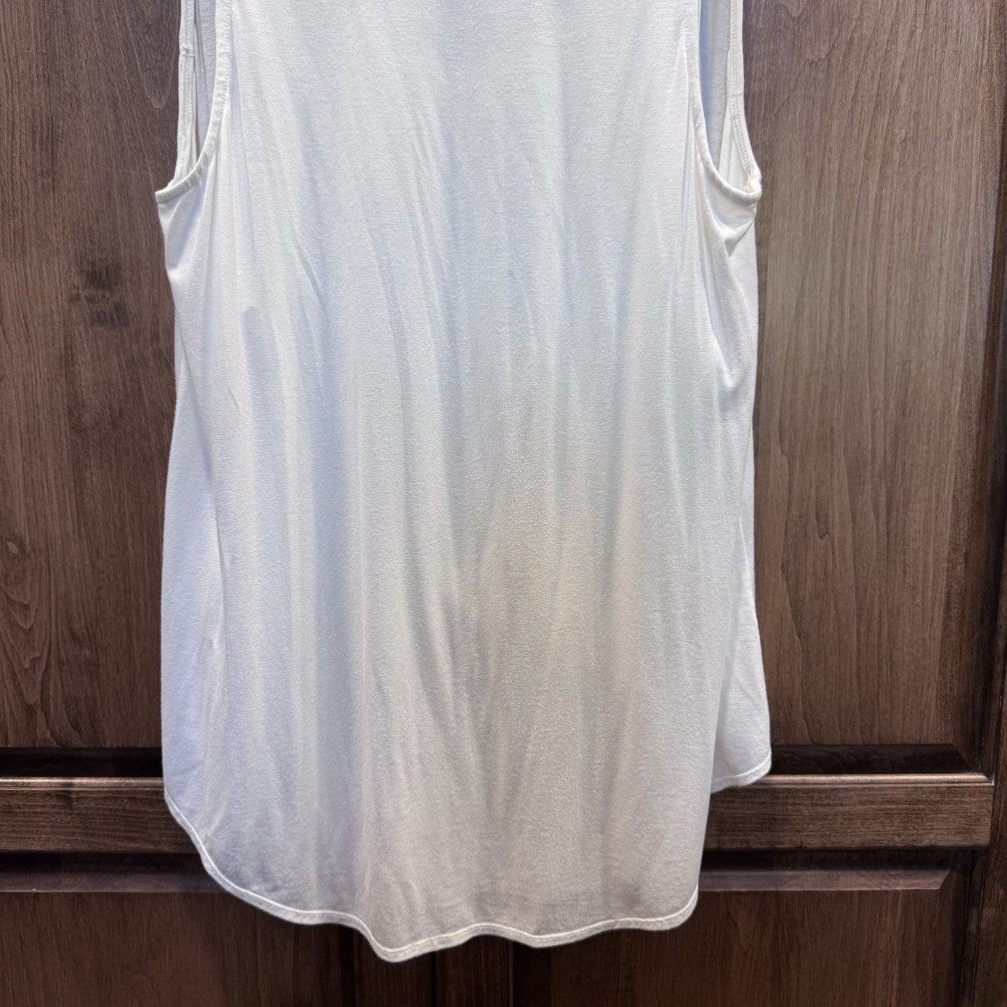 Artelier Nicole Miller White Sleeveless Drape Front Tank Top Size M USA