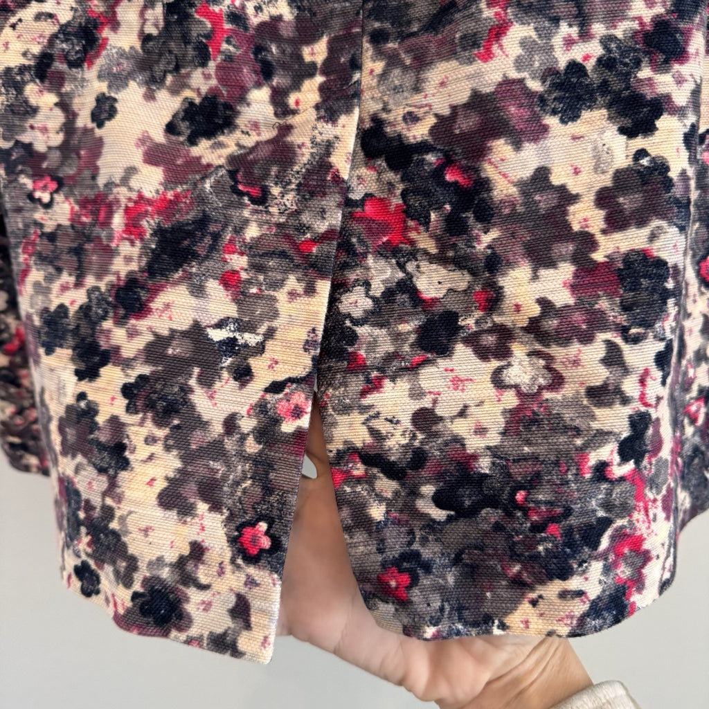 Talbots Women’s Skirt Lot 18W Blue Career Floral Textured Lined 2pc