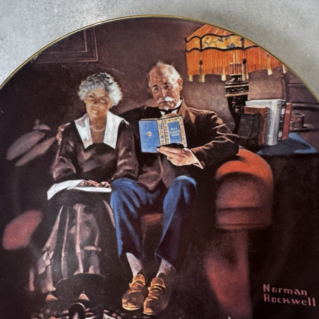 VINTAGE KNOWLES NORMAN ROCKWELL "Evening's Ease" Collector Plate LIMITED EDITION