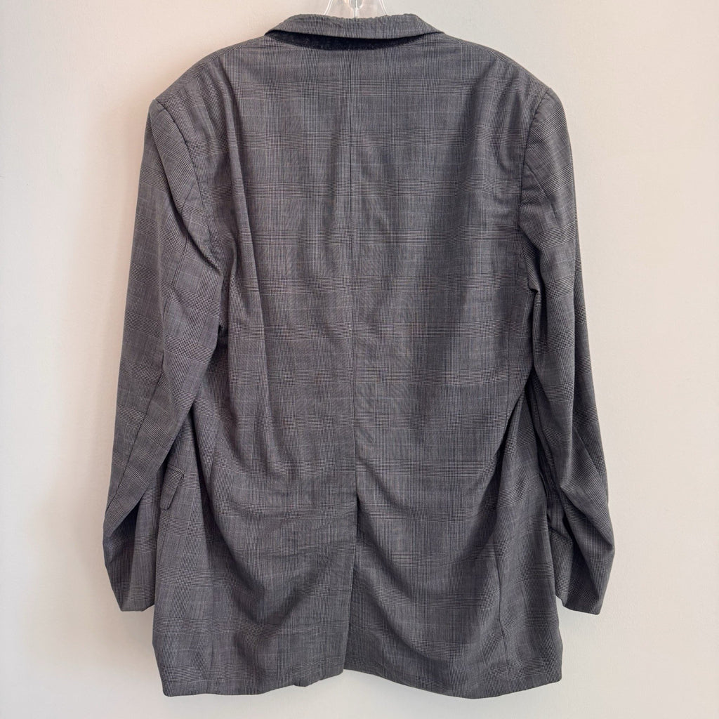Brooks Brothers Brooksease Gray Plaid Wool Blazer Mens Suit Jacket 42R