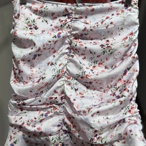 White Princess Polly floral mini skirt size 8