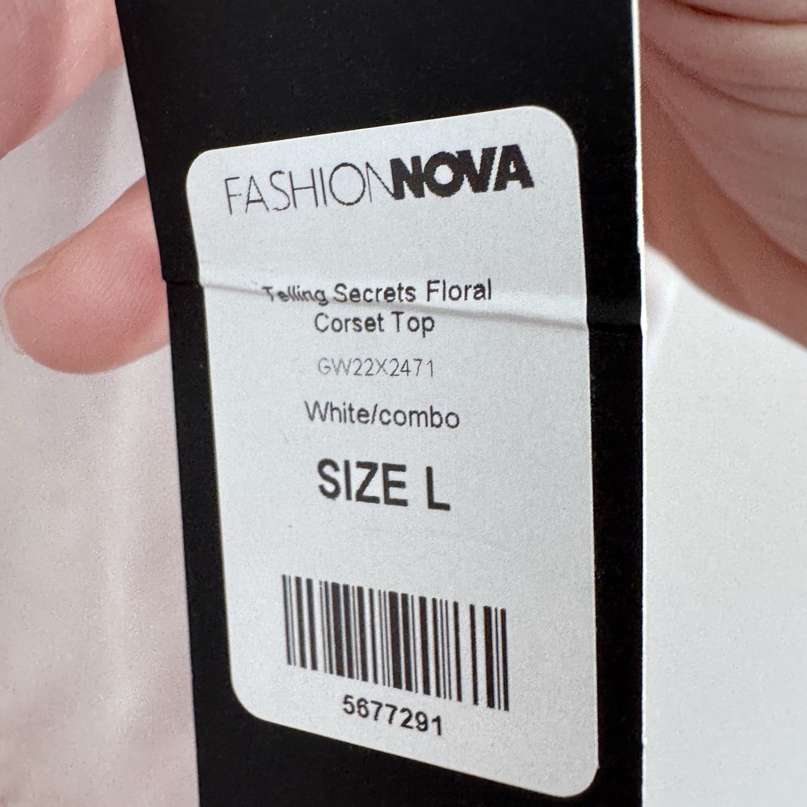 Fashion Nova Floral Corset Top White Red Size L NWT Bustier Y2K